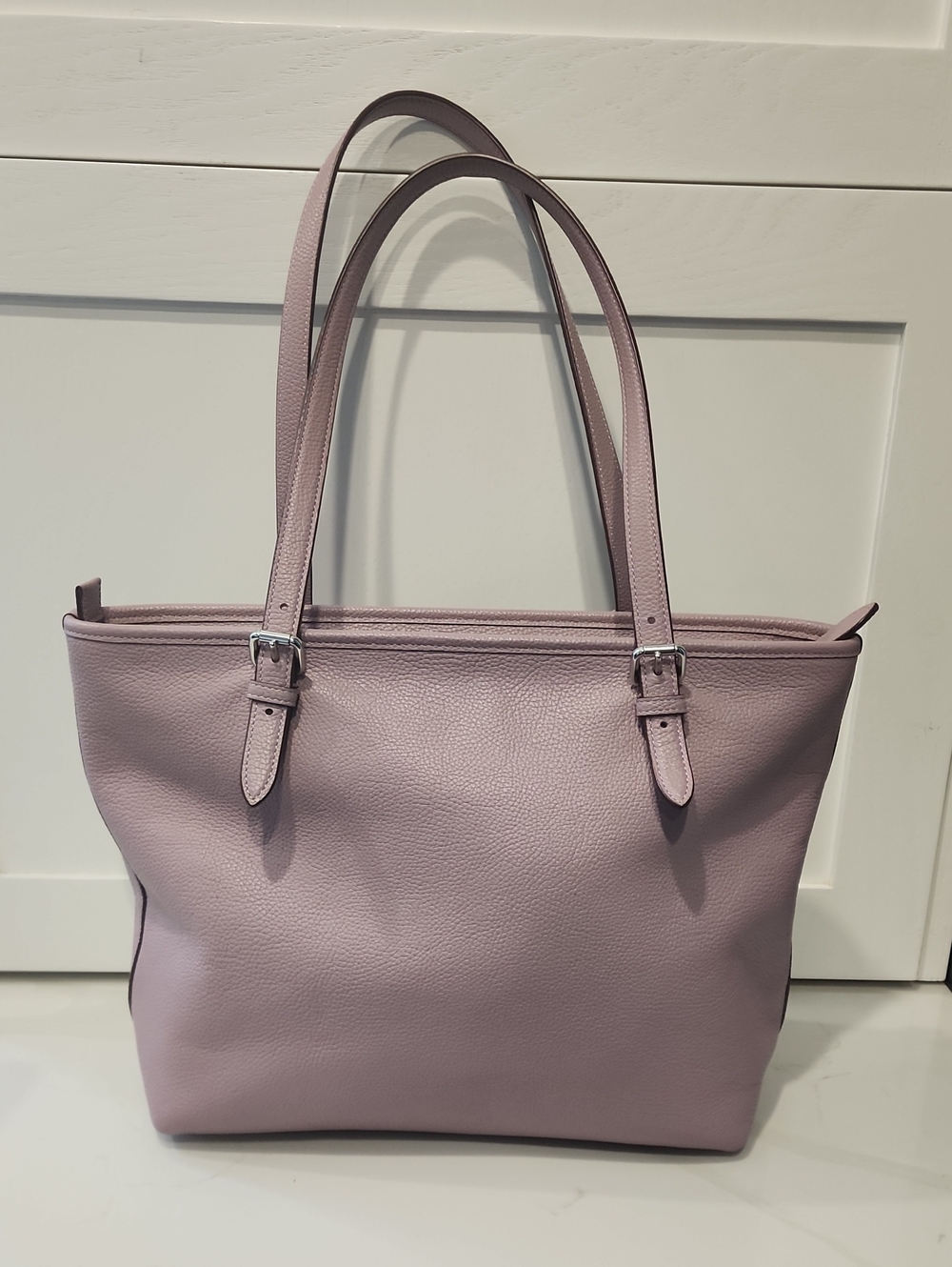 Coach Taylor Faded PURPLE Pebbled Leather Tote - Picture 5 of 10
